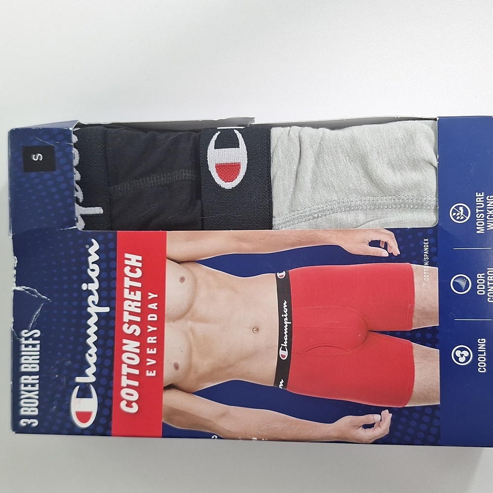 Champion Boxer Briefs Black and Red Cotton